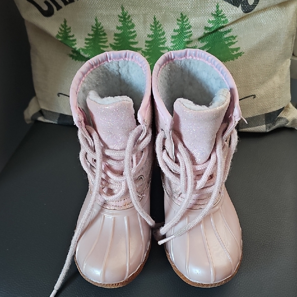 Josmo Pink Kids Faux Fur Lined Winter Boots